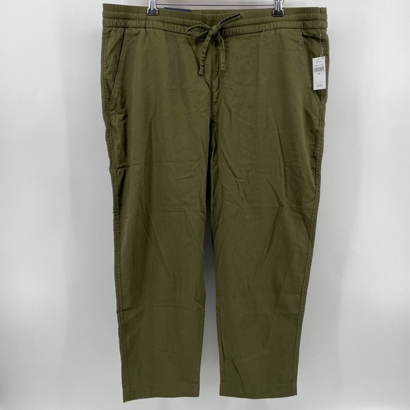 NEW GAP Easy Pant Olive Green Mid Rise Tapered Leg XL - Picture 1 of 7
